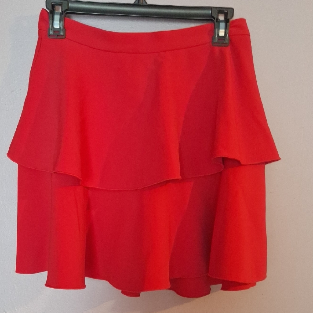 Zara Basic Vibrant Red Skirt